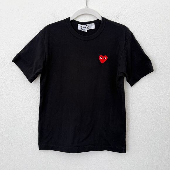 [PLAY Comme des Garcons] Black Heart Logo Crew Neck Short Sleeve T-Shirt Small - Picture 1 of 10